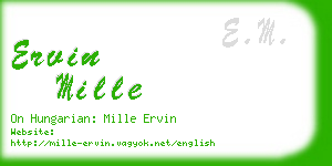 ervin mille business card